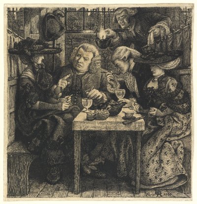 Dr. Johnson in de Mitre, 1860 door Dante Gabriel Charles Rossetti